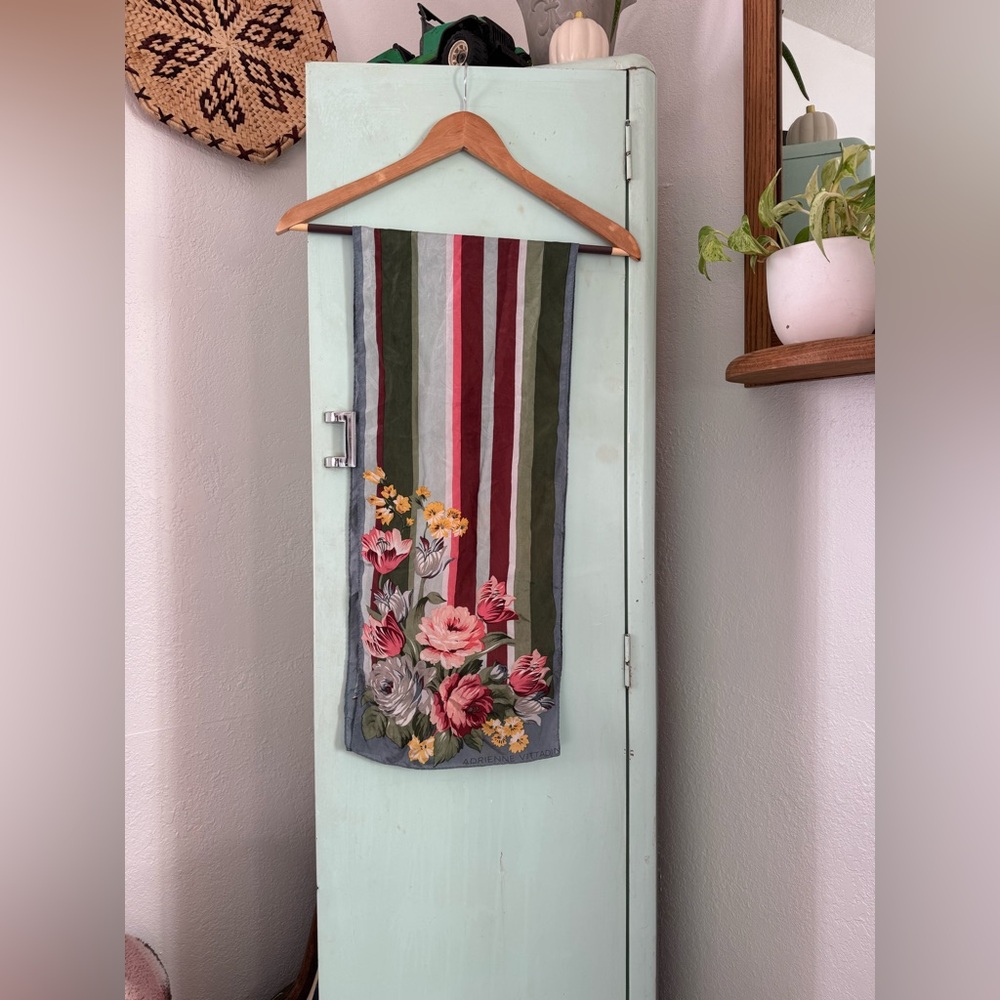 Adrienne Vittadini Scarf, Floral & Stripes